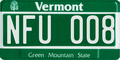 VT license plate NFU008