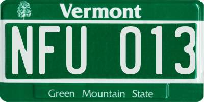 VT license plate NFU013