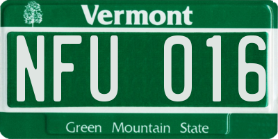 VT license plate NFU016