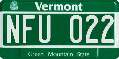 VT license plate NFU022