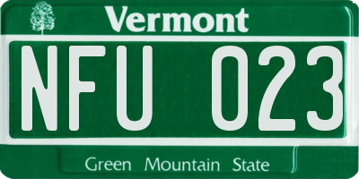 VT license plate NFU023