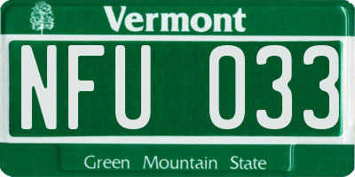 VT license plate NFU033