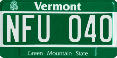 VT license plate NFU040