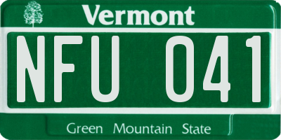 VT license plate NFU041