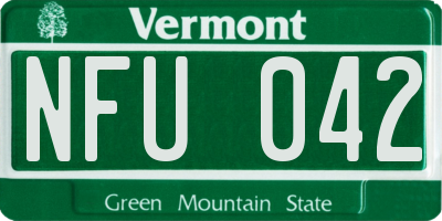 VT license plate NFU042