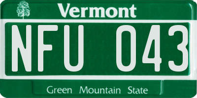 VT license plate NFU043
