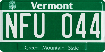 VT license plate NFU044