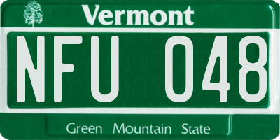VT license plate NFU048