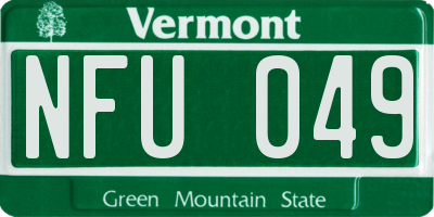 VT license plate NFU049