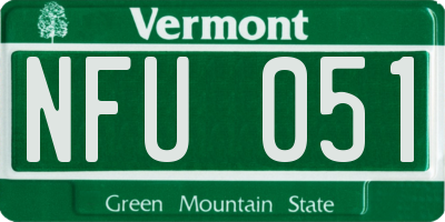 VT license plate NFU051