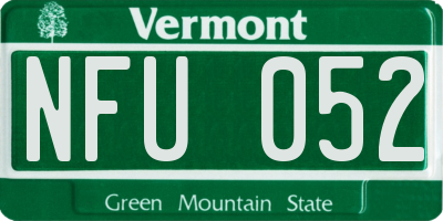 VT license plate NFU052