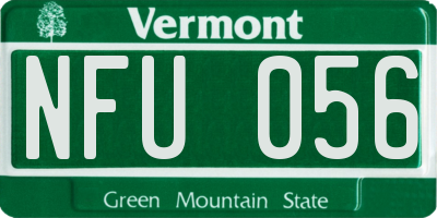 VT license plate NFU056