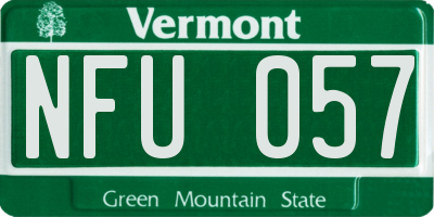 VT license plate NFU057