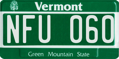 VT license plate NFU060
