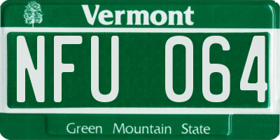 VT license plate NFU064
