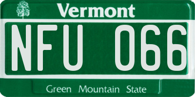 VT license plate NFU066