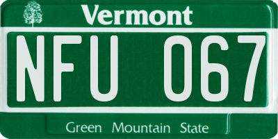 VT license plate NFU067