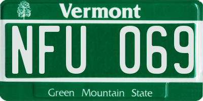 VT license plate NFU069
