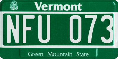 VT license plate NFU073