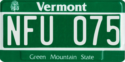 VT license plate NFU075