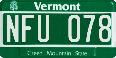 VT license plate NFU078