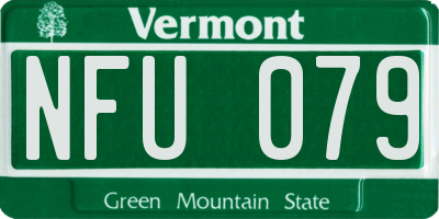 VT license plate NFU079