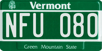 VT license plate NFU080