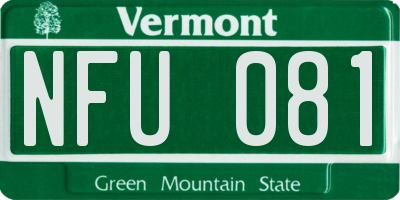 VT license plate NFU081