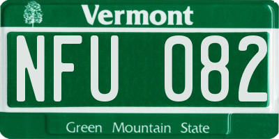 VT license plate NFU082