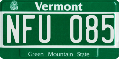 VT license plate NFU085