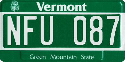 VT license plate NFU087