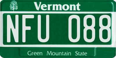 VT license plate NFU088