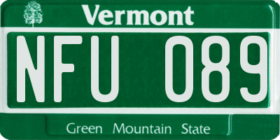 VT license plate NFU089