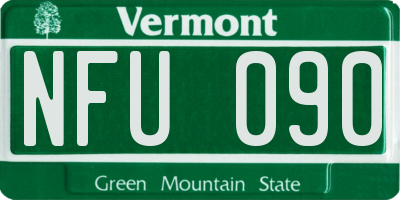 VT license plate NFU090