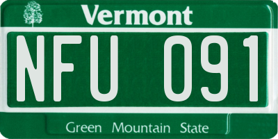 VT license plate NFU091