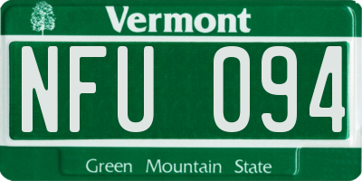 VT license plate NFU094
