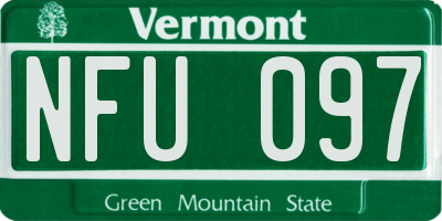 VT license plate NFU097