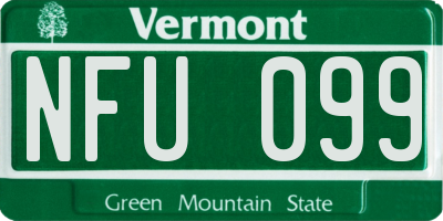 VT license plate NFU099