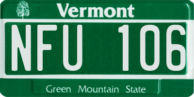 VT license plate NFU106
