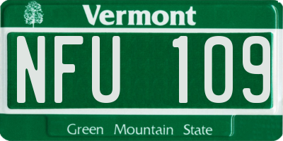VT license plate NFU109