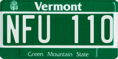 VT license plate NFU110