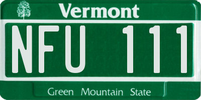 VT license plate NFU111
