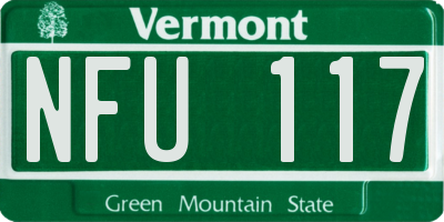 VT license plate NFU117