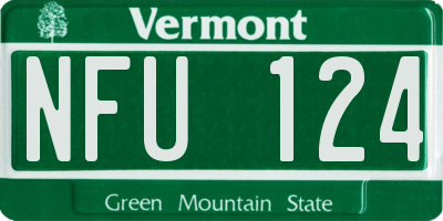 VT license plate NFU124