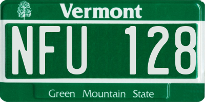 VT license plate NFU128
