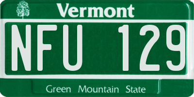 VT license plate NFU129