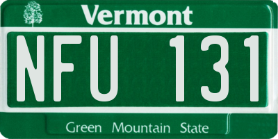 VT license plate NFU131
