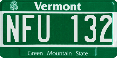 VT license plate NFU132