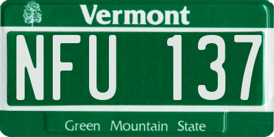 VT license plate NFU137