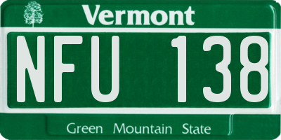 VT license plate NFU138